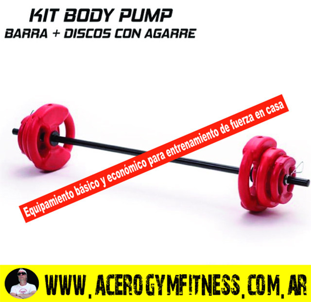 Combo-Kit-Barra-Body-Pump-12kg-4-Discos-3kg-Fitness-Gym-ML-Acero-Gym-Fitness